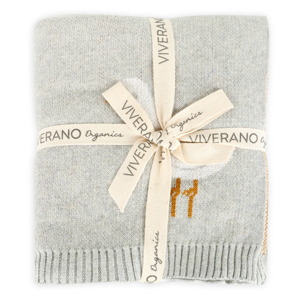 Viverano Organics Vanilla Grey / One Size Duck Waddle - Organic Jacquard Knit Baby Blankets