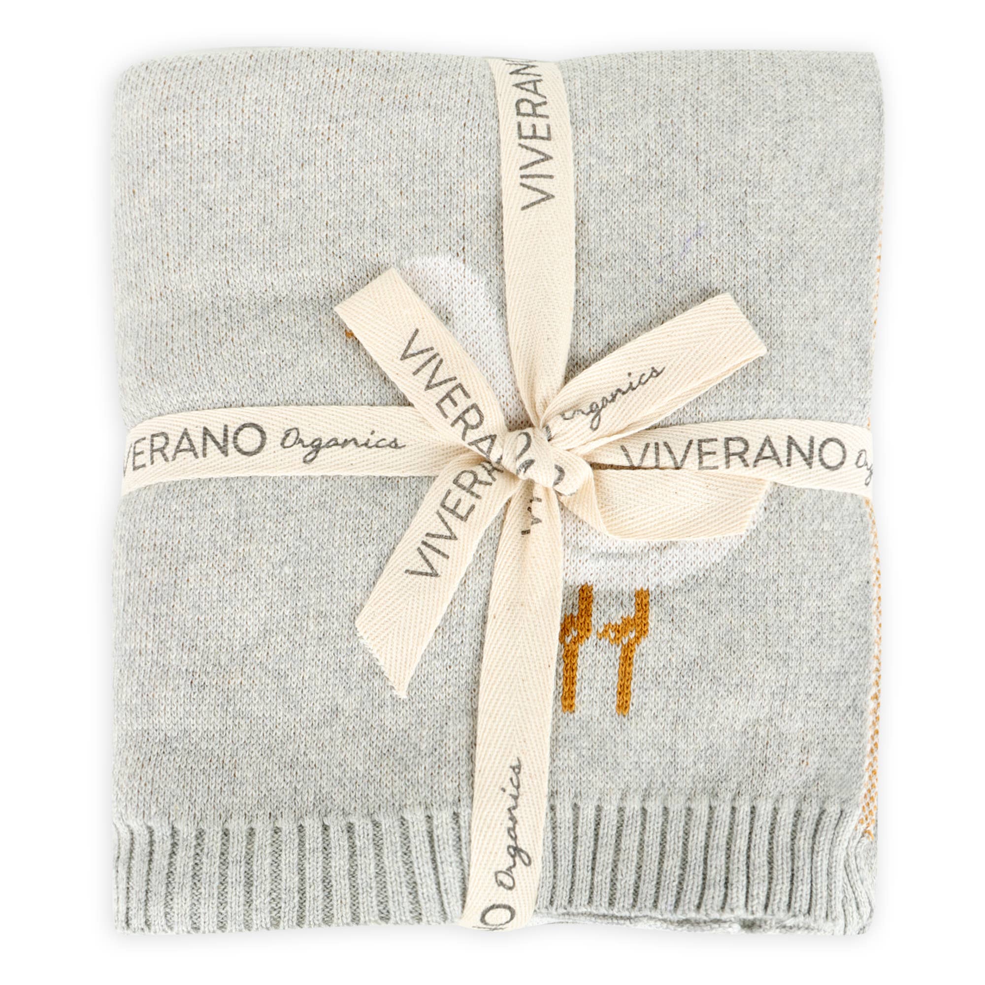 Viverano Organics Vanilla Grey / One Size Duck Waddle - Organic Jacquard Knit Baby Blankets