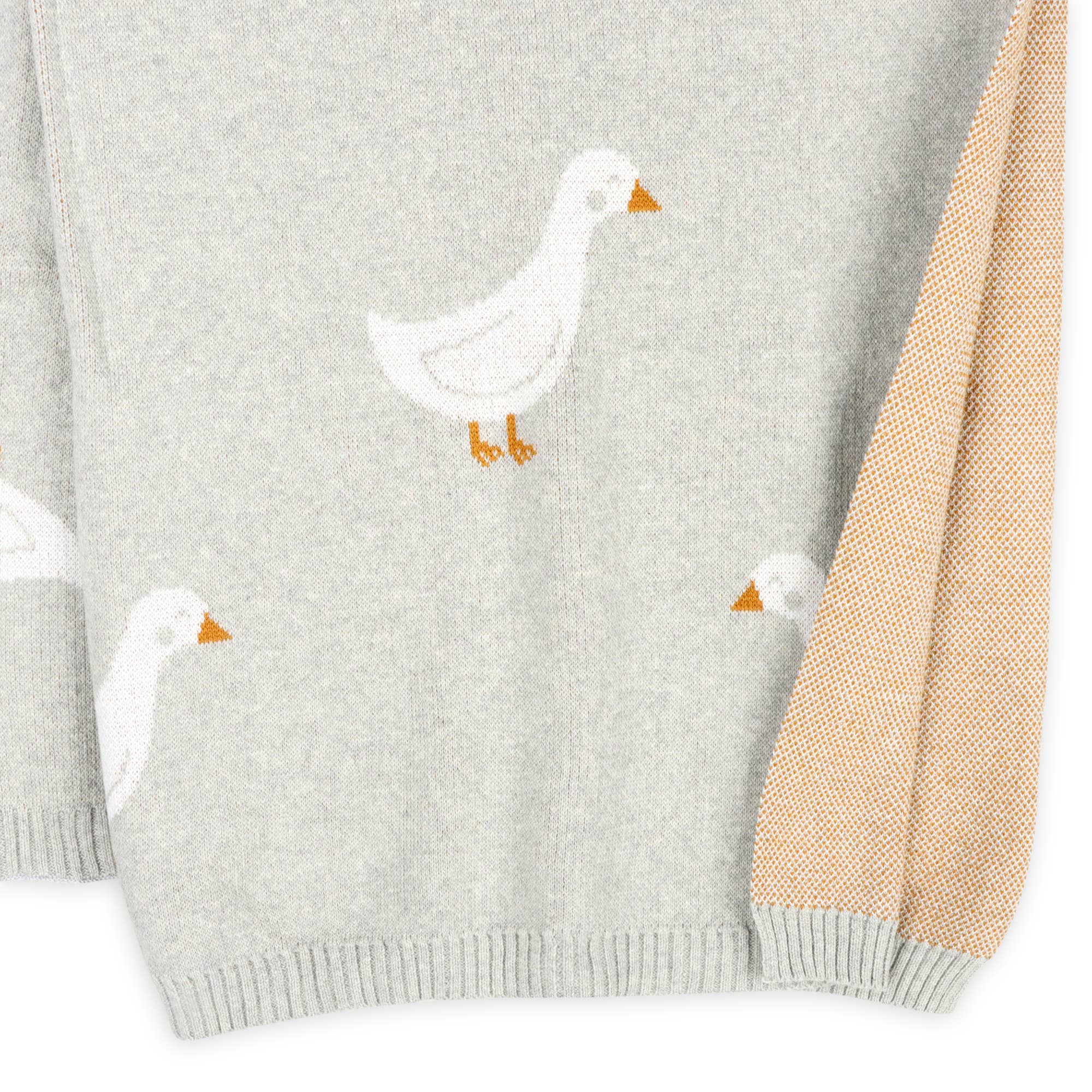 Viverano Organics Vanilla Grey / One Size Duck Waddle - Organic Jacquard Knit Baby Blankets