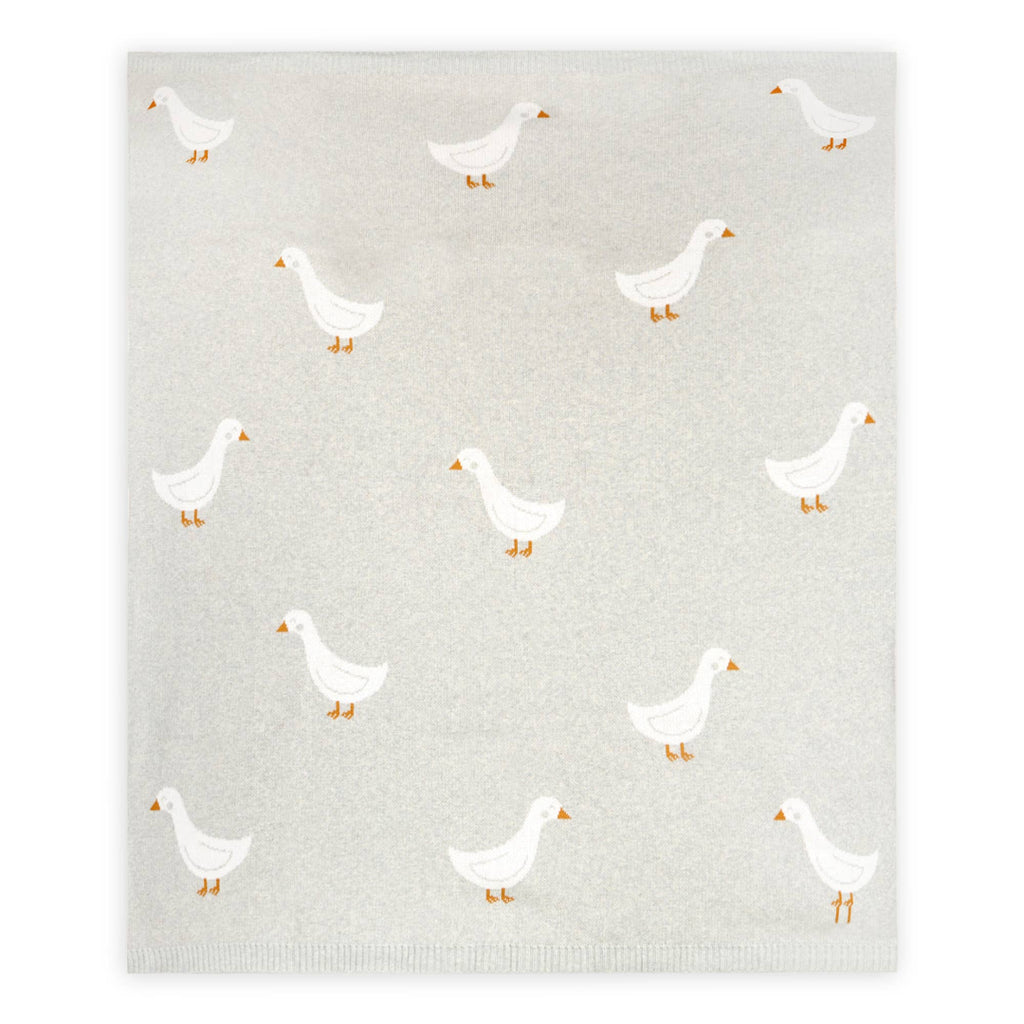 Viverano Organics Vanilla Grey / One Size Duck Waddle - Organic Jacquard Knit Baby Blankets
