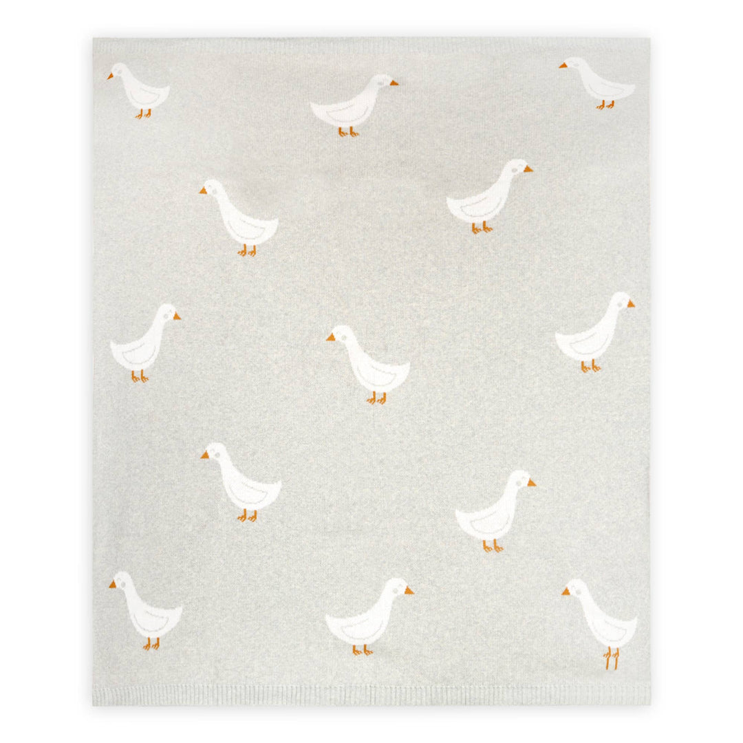 Viverano Organics Vanilla Grey / One Size Duck Waddle - Organic Jacquard Knit Baby Blankets