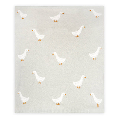 Viverano Organics Vanilla Grey / One Size Duck Waddle - Organic Jacquard Knit Baby Blankets