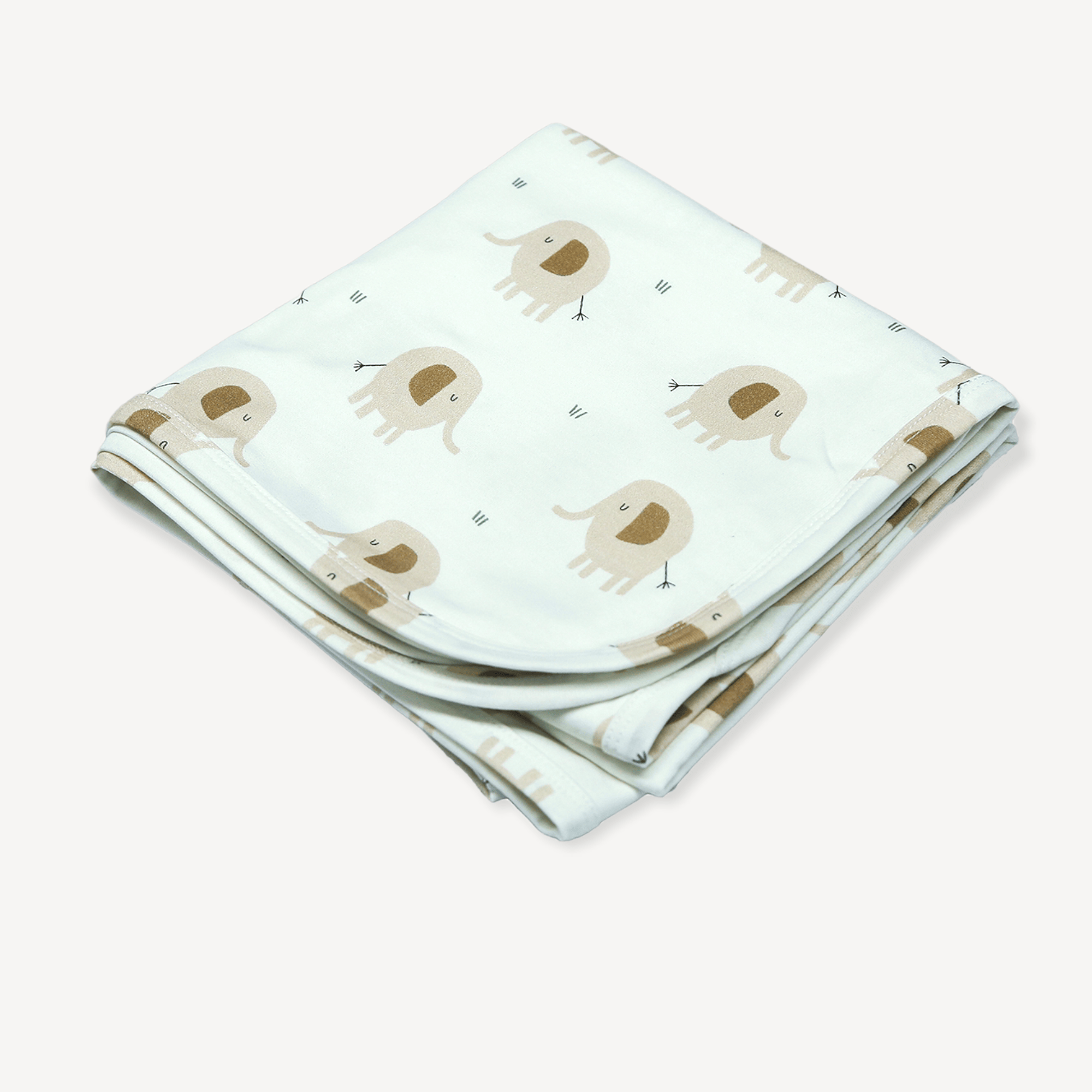 Viverano Organics OS / Natural Elephant Reversible Baby Blanket (Organic Jersey)
