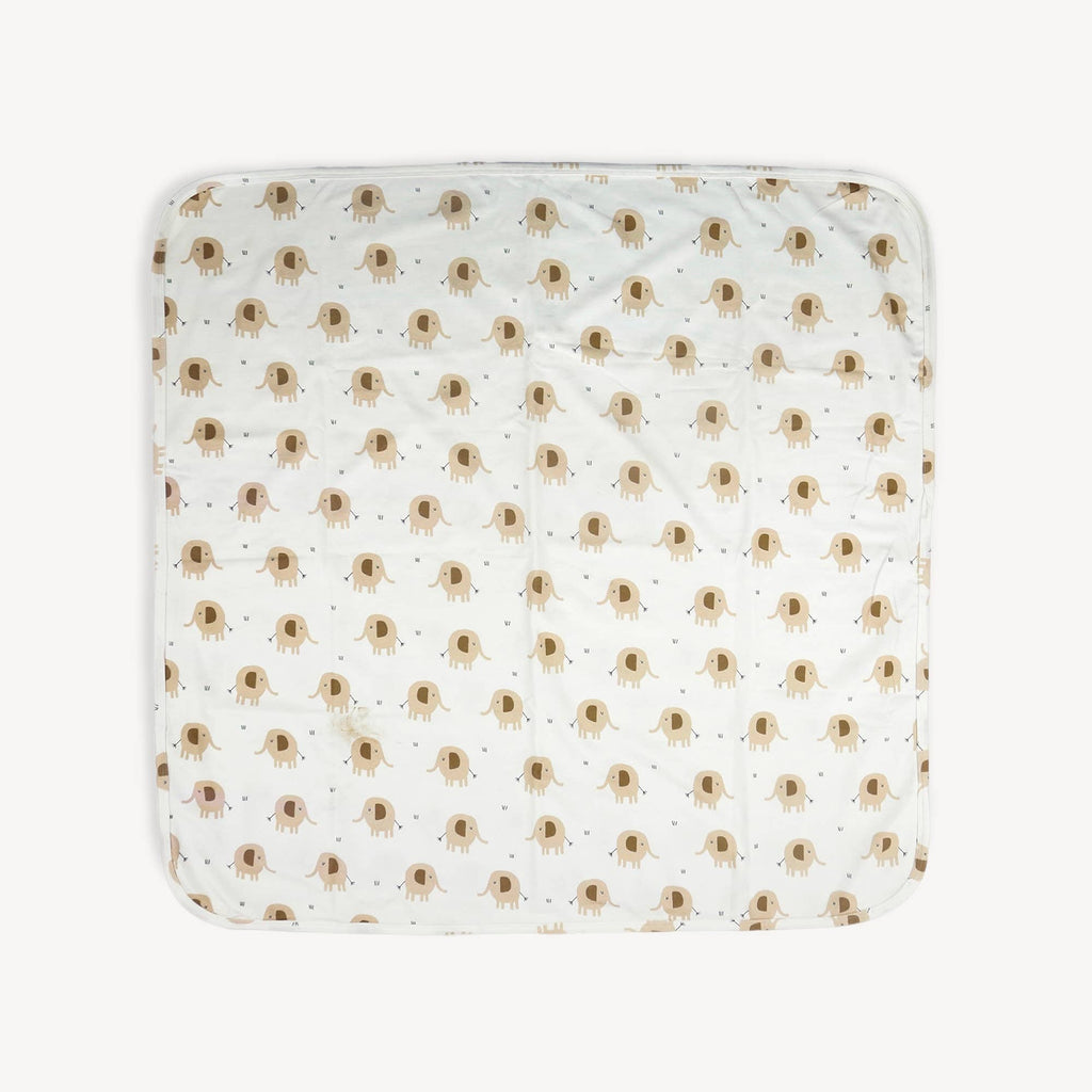 Viverano Organics OS / Natural Elephant Reversible Baby Blanket (Organic Jersey)