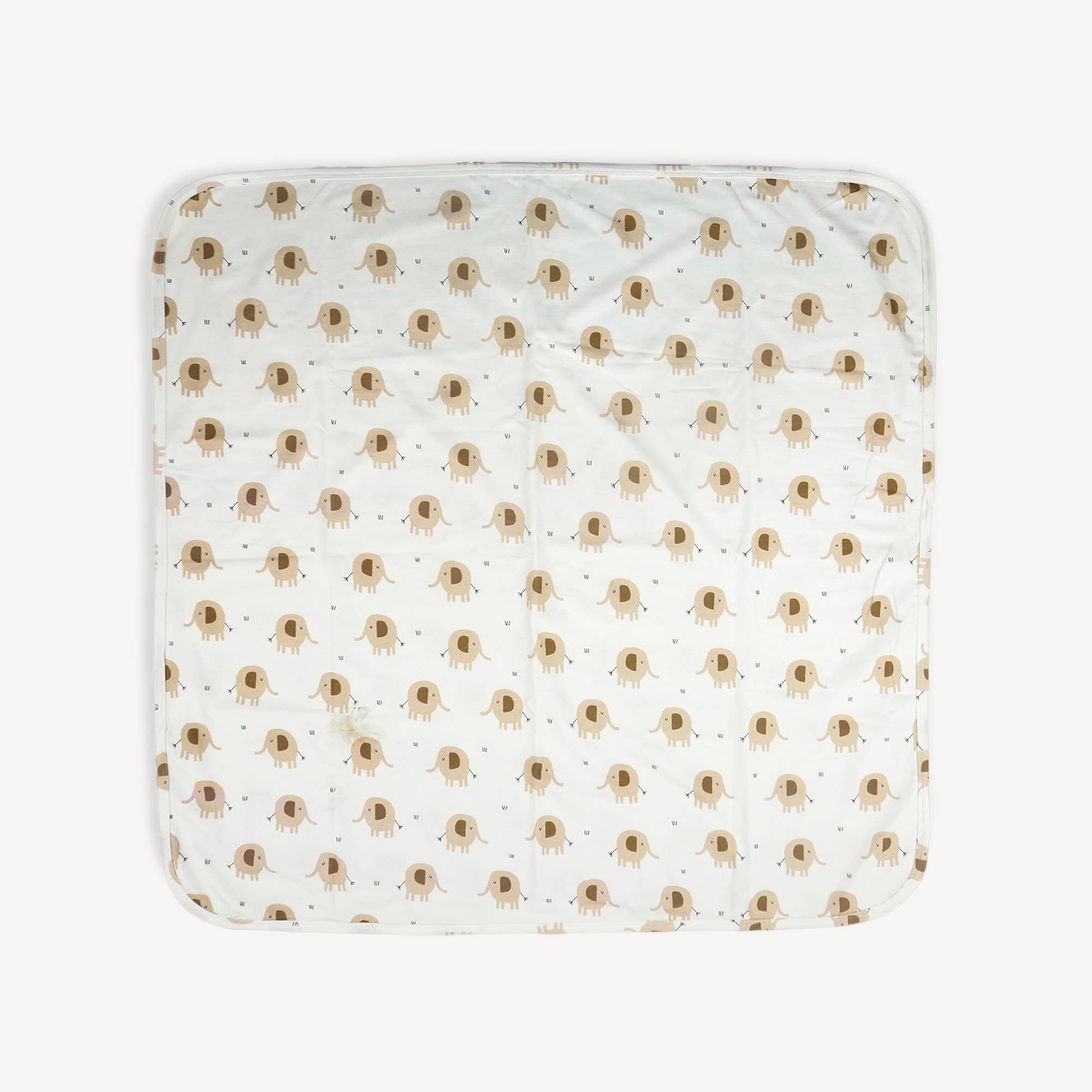 Viverano Organics OS / Natural Elephant Reversible Baby Blanket (Organic Jersey)