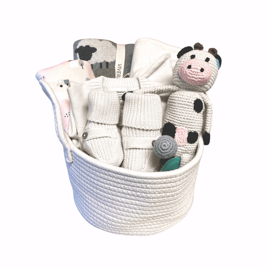 The Baby Blanket Store Gift Basket Farm Friends | Organic Cotton Baby Gift Basket