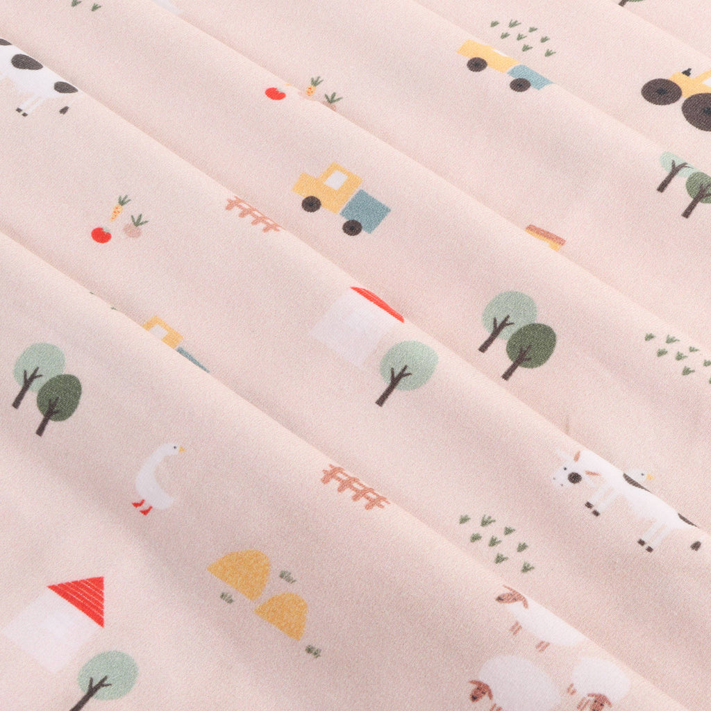 Viverano Organics ONE SIZE / TAN Farm Reversible Baby Blanket (Organic Jersey)