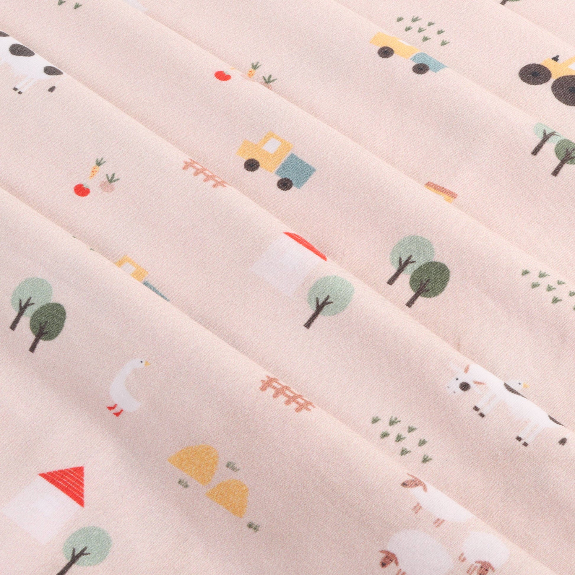 Viverano Organics ONE SIZE / TAN Farm Reversible Baby Blanket (Organic Jersey)