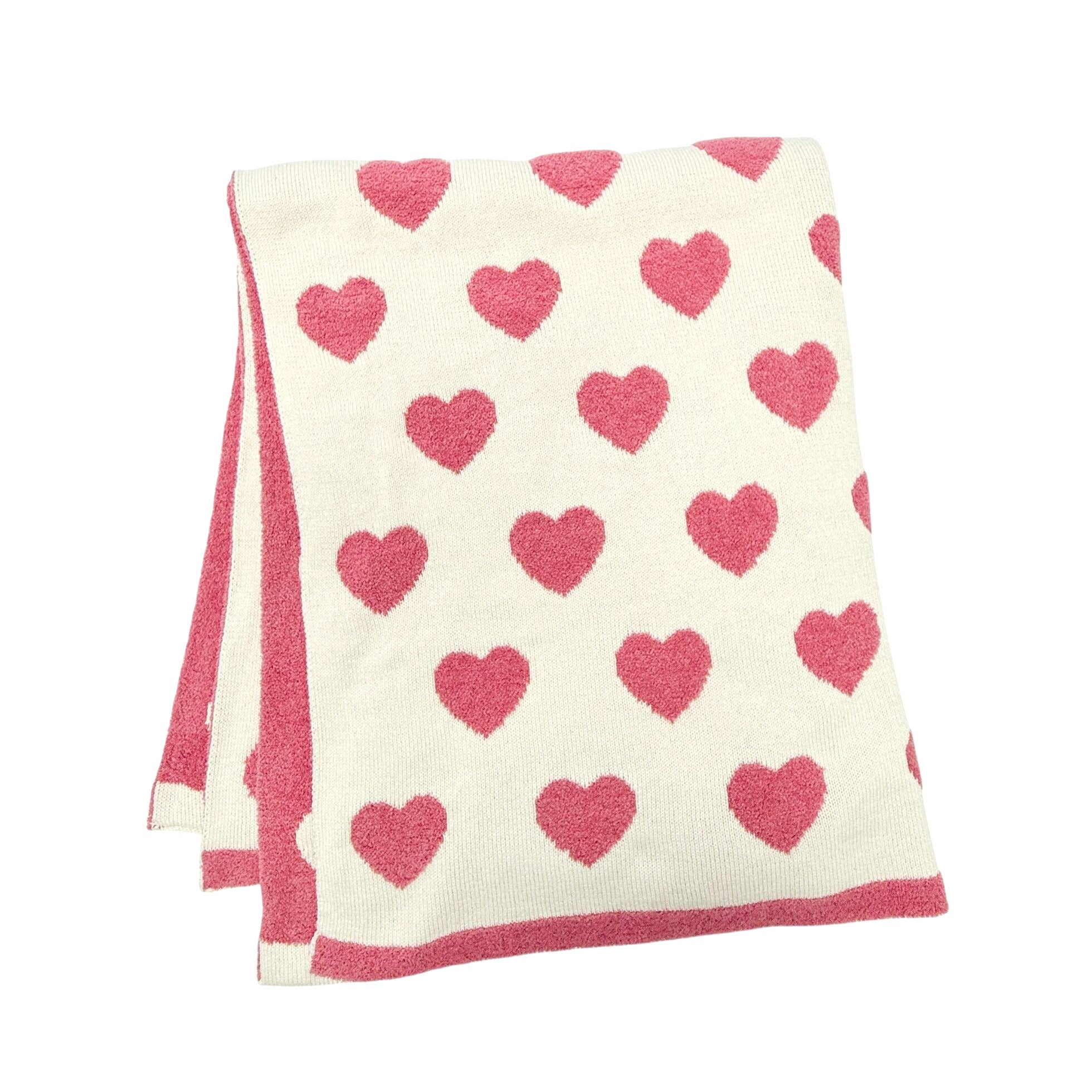 Viverano Organics Baby Pink / One Size Fuzzy Love - Soft Organic Jacquard Knit Baby Blankets