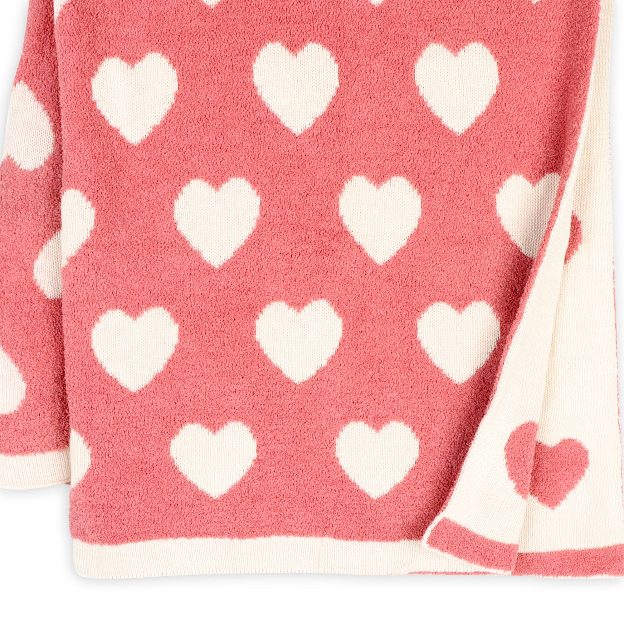 Viverano Organics Baby Pink / One Size Fuzzy Love - Soft Organic Jacquard Knit Baby Blankets