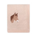 Viverano Organics One Size / Oatmeal Heather Horse Dreams - Organic Cotton Jacquard Knit Baby Blanket