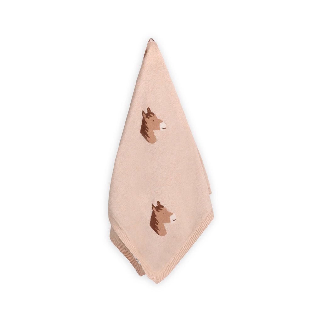 Viverano Organics One Size / Oatmeal Heather Horse Dreams - Organic Cotton Jacquard Knit Baby Blanket