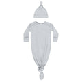 The Baby Blanket Store Sleep Set OS An Ultra-Soft Organic Cotton Knotted Baby Gown and Hat Set in Calming 'Dusty Blue'
