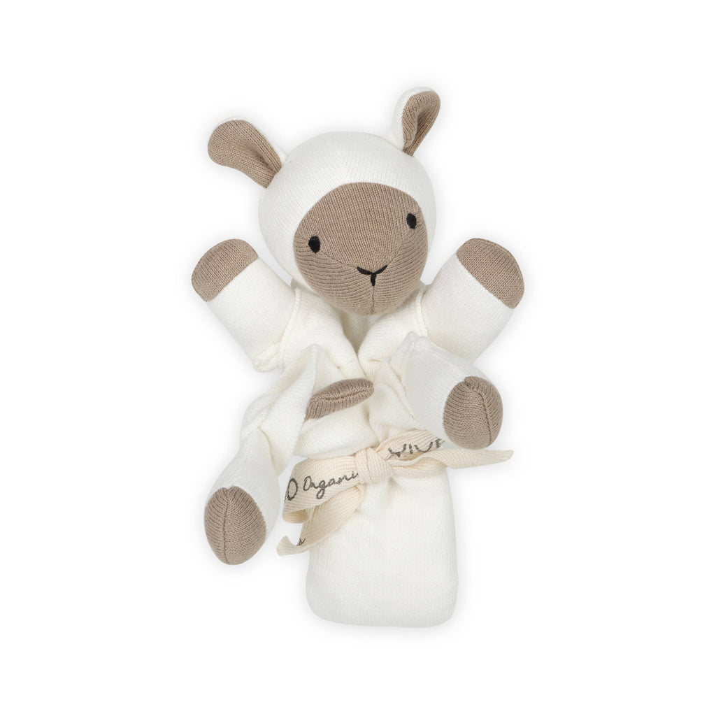 Viverano Organics Lamb - Organic Baby Lovey Security Blanket Cuddle Cloth