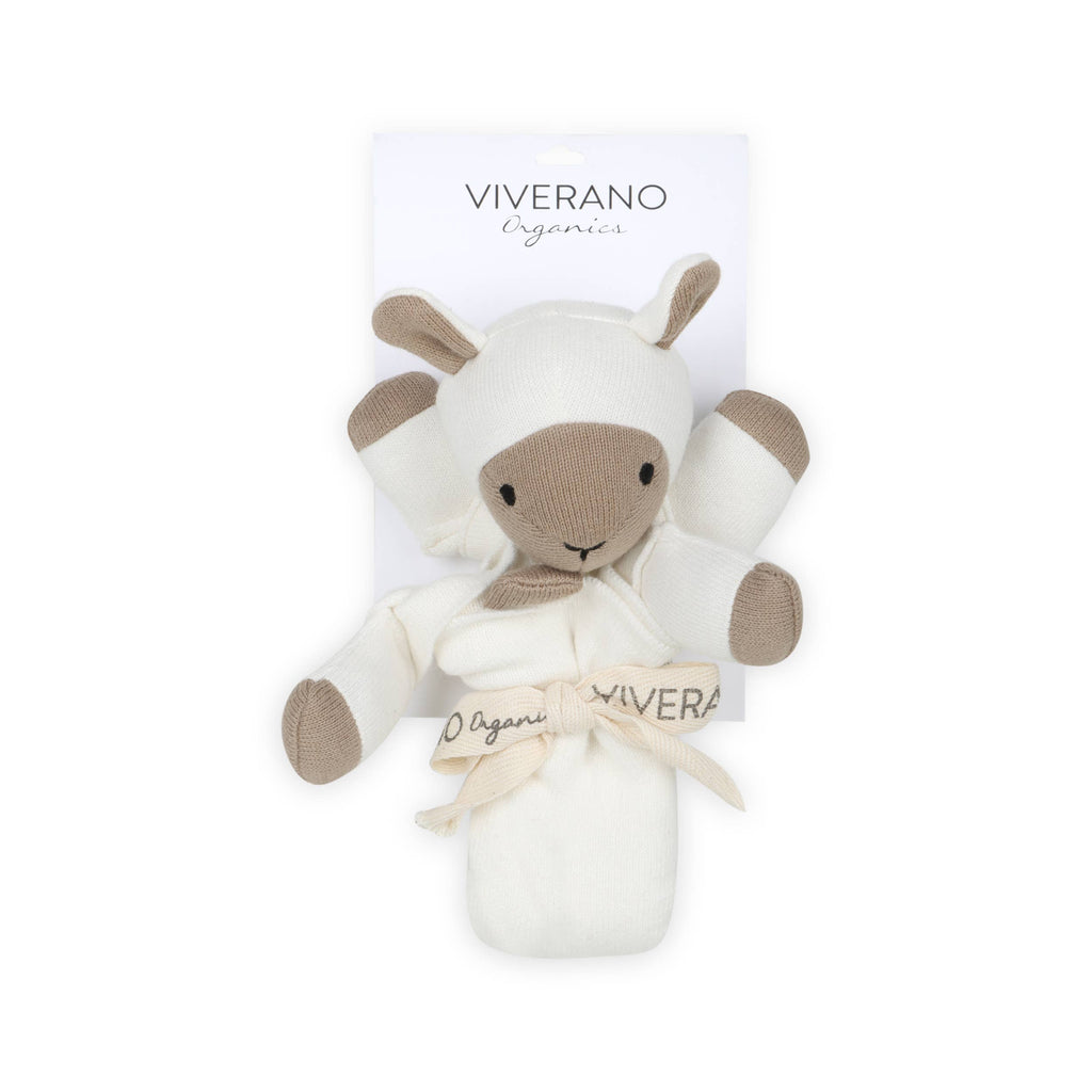 Viverano Organics Lamb - Organic Baby Lovey Security Blanket Cuddle Cloth