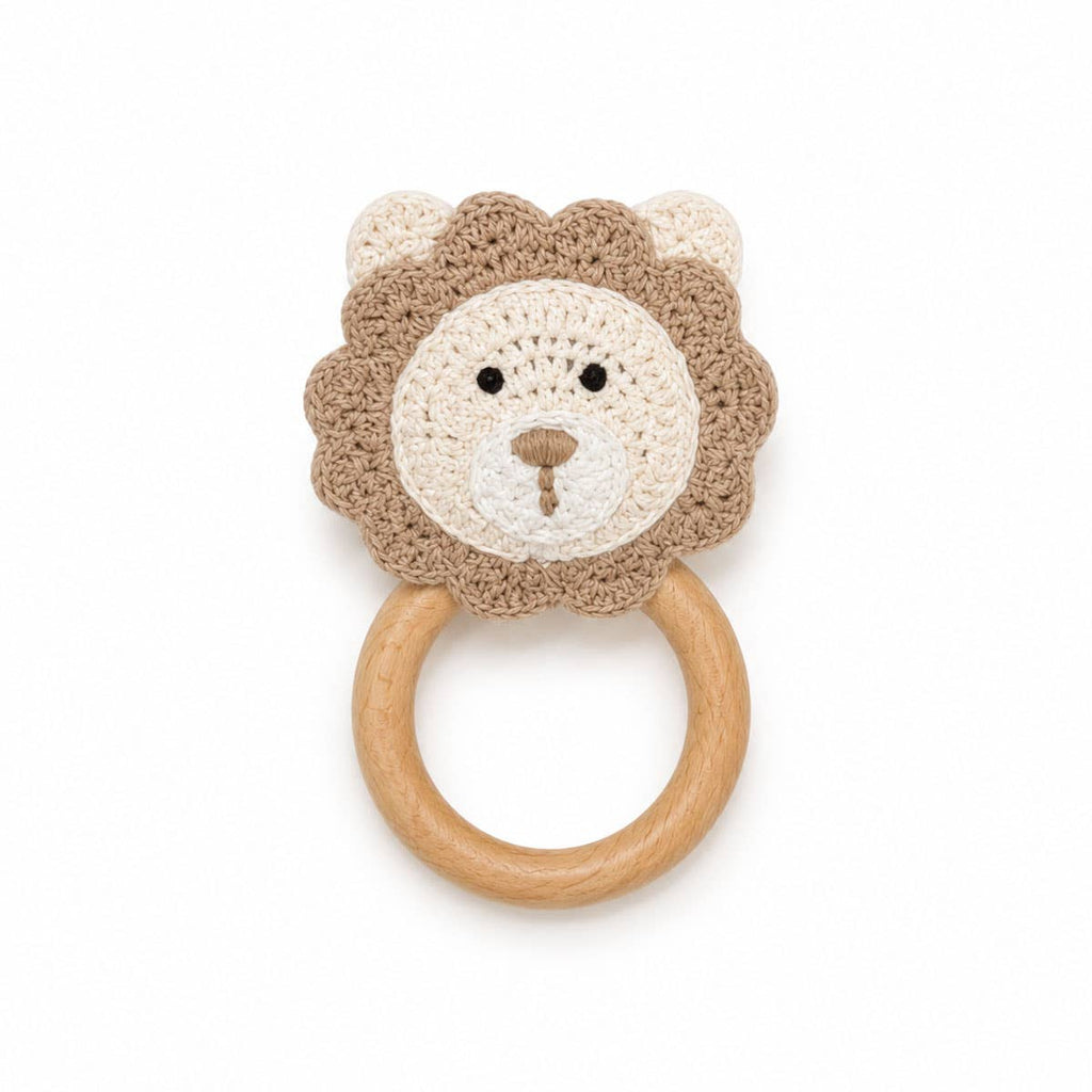 Viverano Organics One Size / Cottonwood Lion Knit Baby Blanket & Lion Rattle Toy Gift Set (Organic)