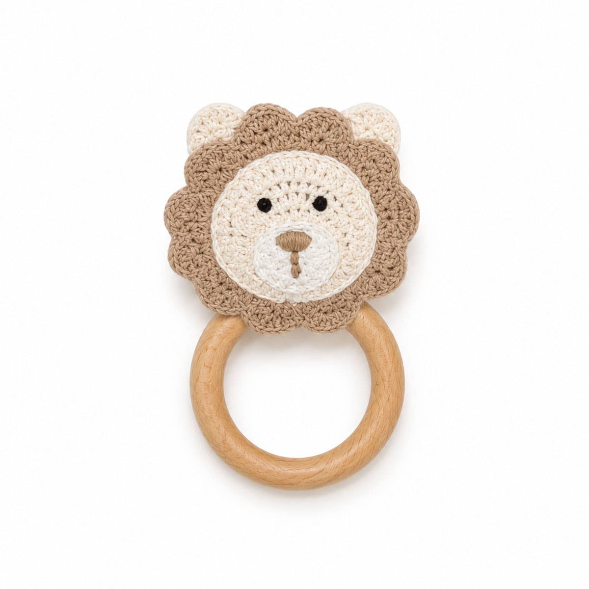 Viverano Organics One Size / Cottonwood Lion Knit Baby Blanket & Lion Rattle Toy Gift Set (Organic)