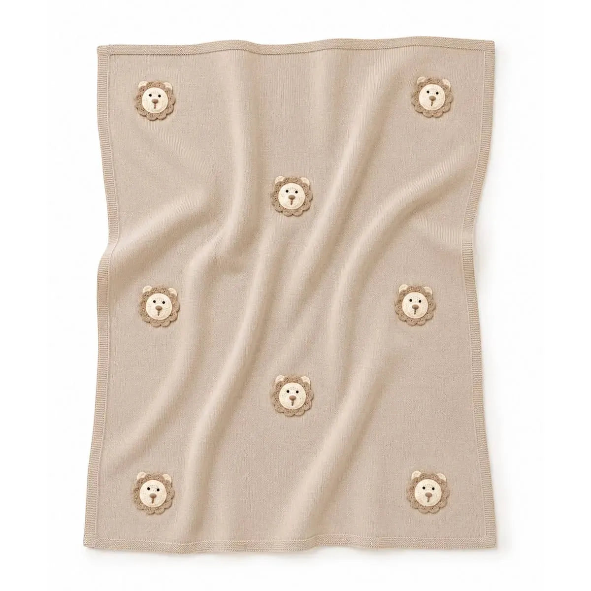 The Baby Blanket Store Crib Blanket 32"x 40" One Size / Cottonwood Lion Knit Baby Blanket & Rattle Gift Set | Organic Cotton