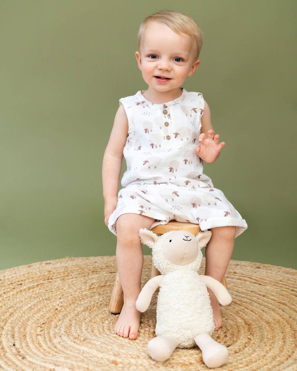 Viverano Organics Natural / One Size Luna Lamb - Organic Sherpa Knit Stuffed Animal Baby Toy
