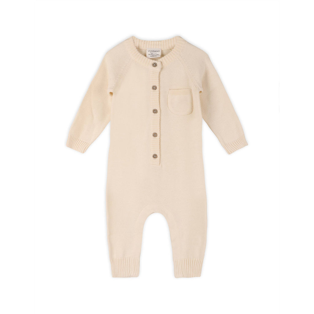 Viverano Organics Milan Knit Baby Pocket Jumpsuit (Organic Cotton)