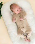 Viverano Organics Oat Heather / 3-6M Milan Knit Baby Pocket Jumpsuit (Organic Cotton)