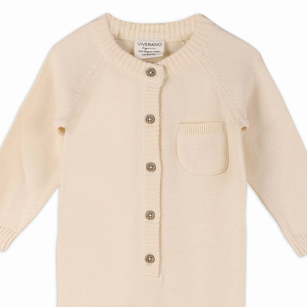 The Baby Blanket Store clothing Milan Knit Baby Pocket Jumpsuit | Organic Cotton