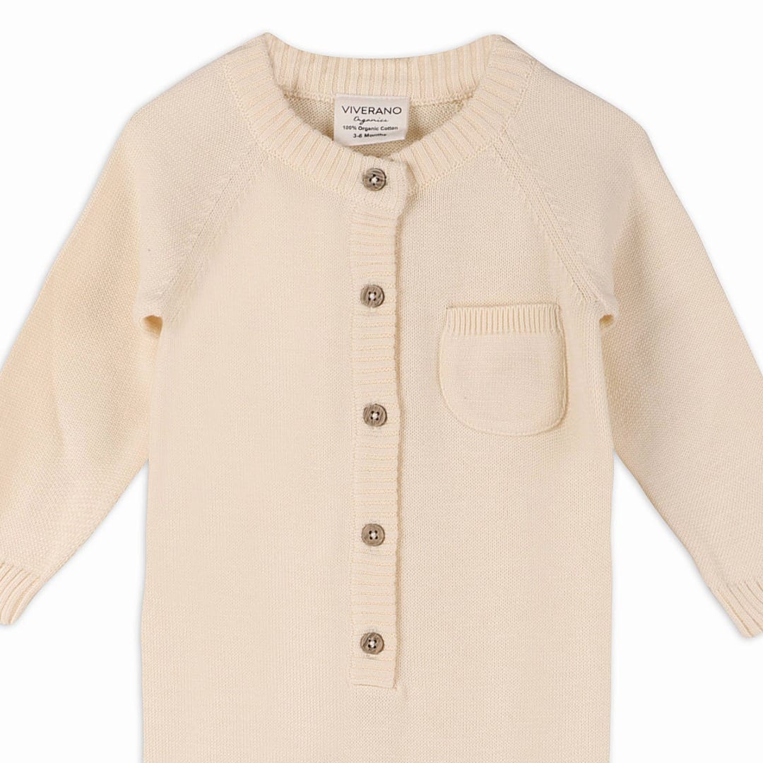 The Baby Blanket Store clothing Milan Knit Baby Pocket Jumpsuit | Organic Cotton
