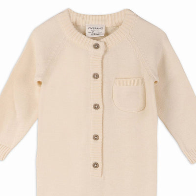 The Baby Blanket Store clothing Milan Knit Baby Pocket Jumpsuit | Organic Cotton