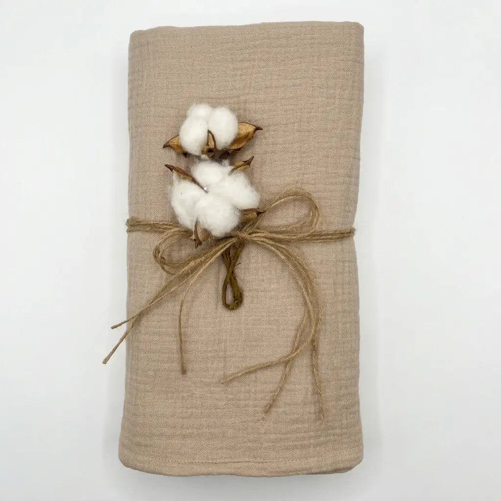 The Baby Blanket Store Muslin Gauze Oat | Organic Cotton Double Gauze Muslin Swaddle