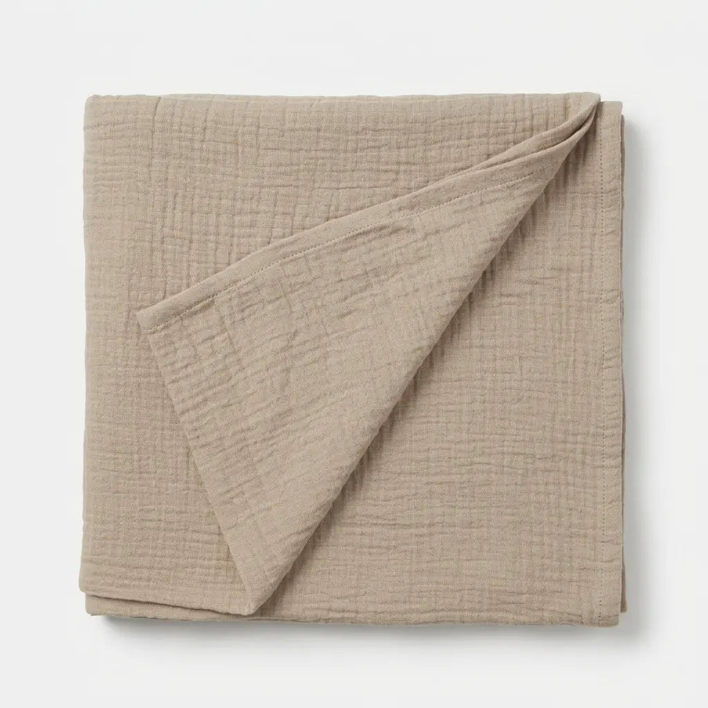 The Baby Blanket Store Muslin Gauze Oat | Organic Cotton Double Gauze Muslin Swaddle