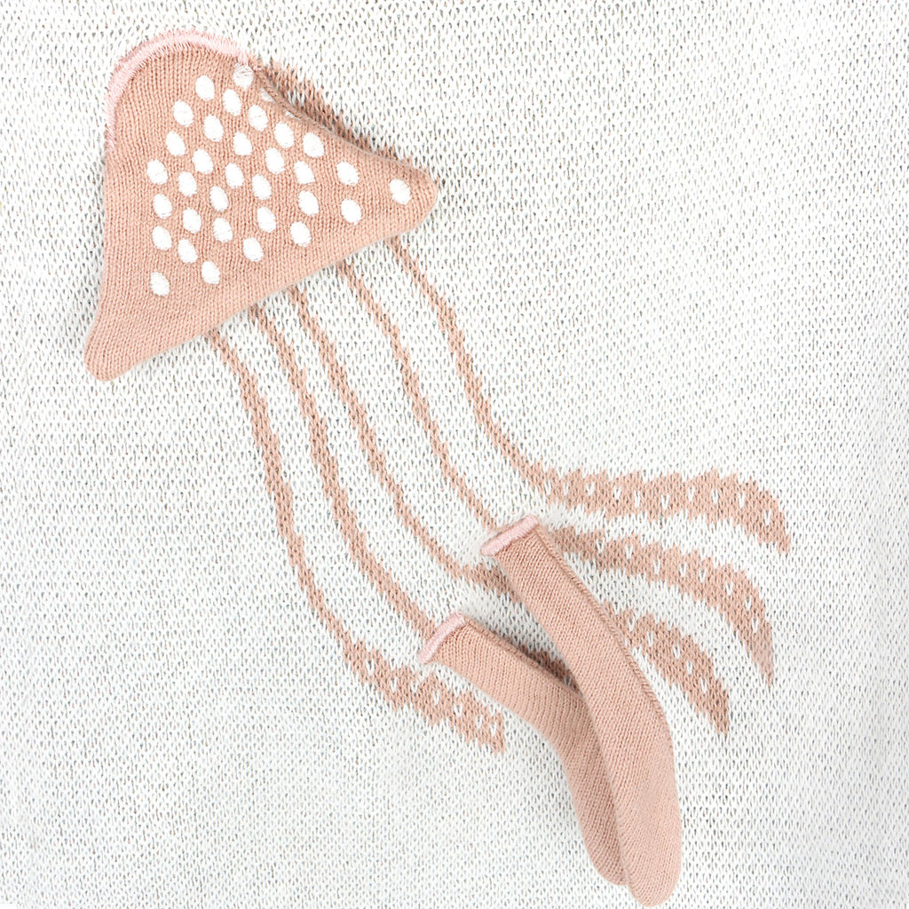 Viverano Organics One Size / Natural Ocean Jellyfish 3D - Organic Jacquard Knit Baby Blankets