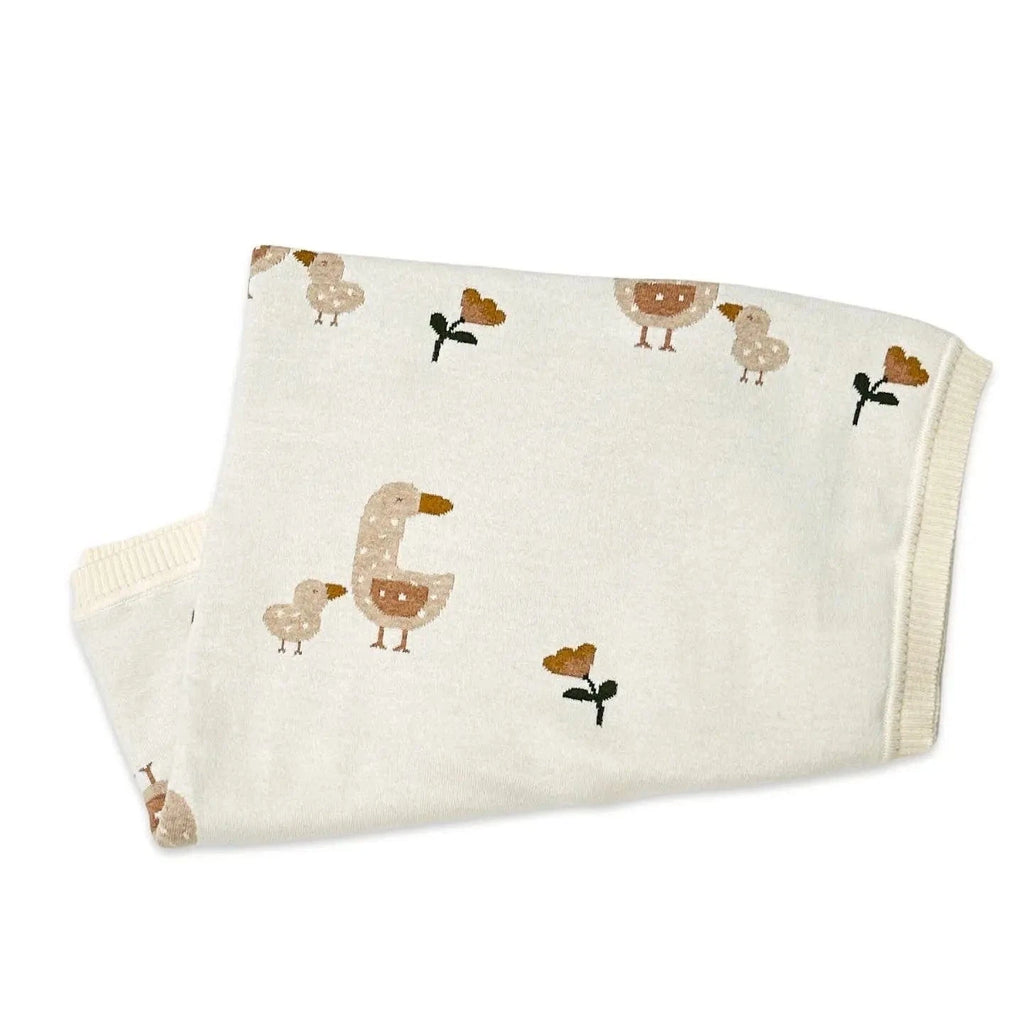 The Baby Blanket Store Bundle Duck Mommy & Me Baby Blanket & Velvety Yellow Duck Bundle with Gentle Rattle | Organic Cotton