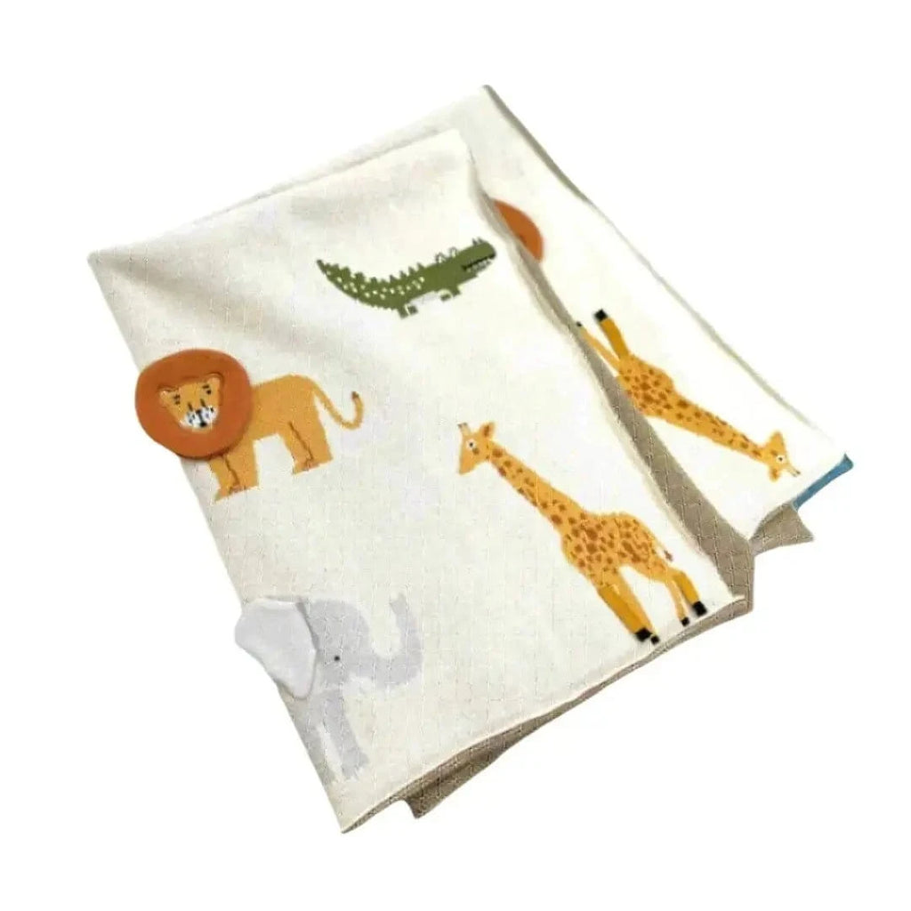 The Baby Blanket Store Bundle Savannah 3D Baby Blanket & Lion Stuffed Animal Bundle | Organic Cotton