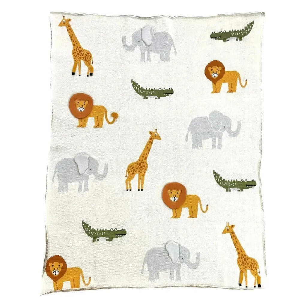 The Baby Blanket Store Bundle Savannah 3D Baby Blanket & Lion Stuffed Animal Bundle | Organic Cotton