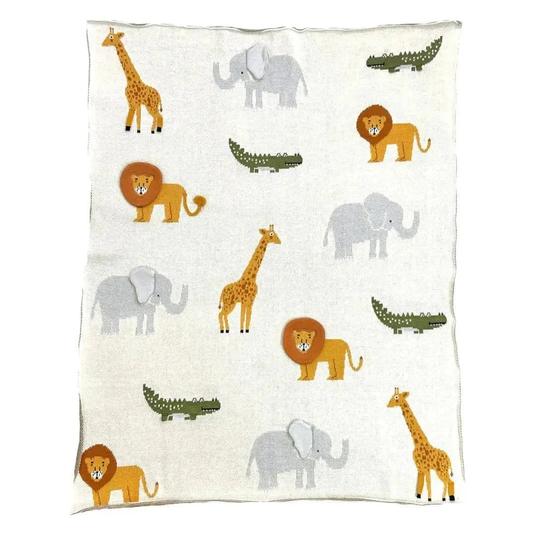 The Baby Blanket Store Bundle Savannah 3D Baby Blanket & Lion Stuffed Animal Bundle | Organic Cotton