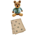 The Baby Blanket Store Bundle Bear Baby Blanket & Duck Blue Teddy Bear Stuffed Animal Bundle | Organic Cotton