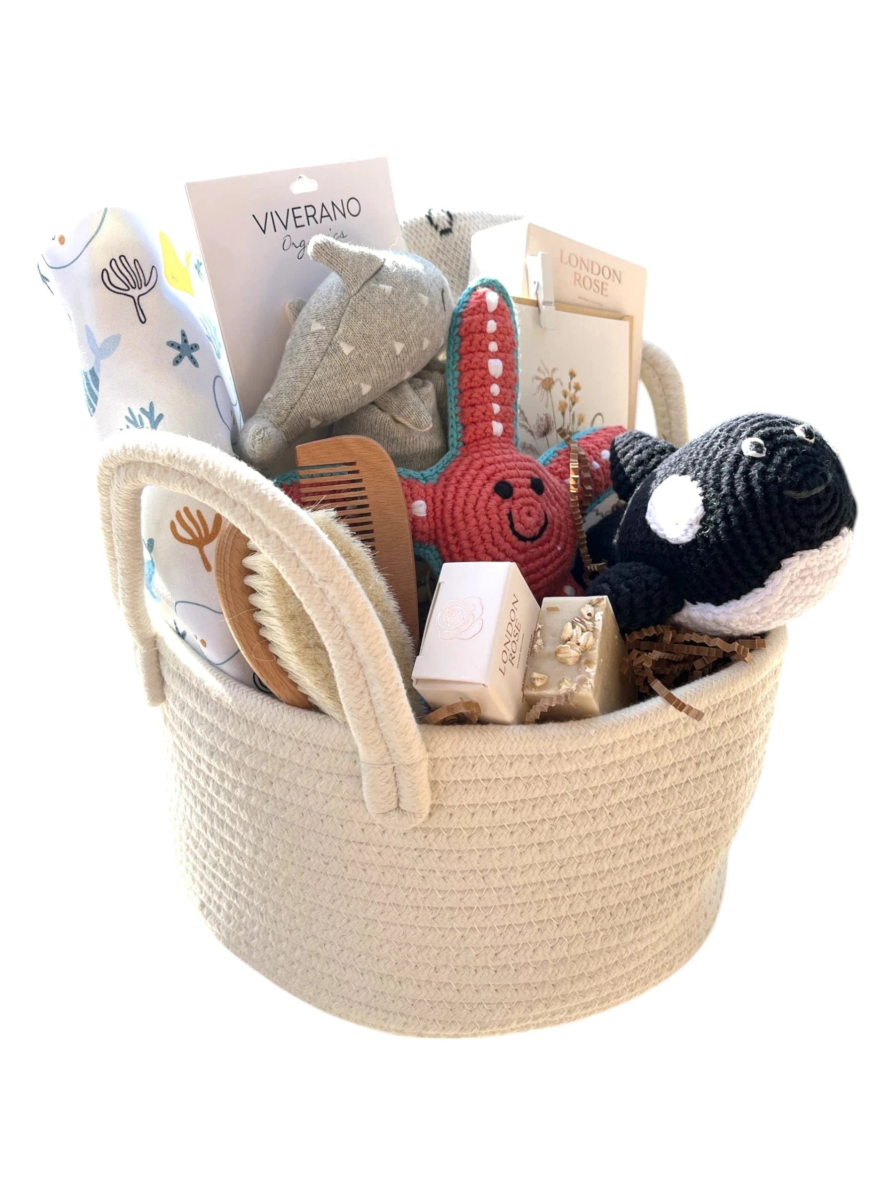 The Baby Blanket Store Gift Basket Organic Baby Gift Basket | Ocean Life Theme