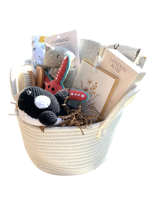 The Baby Blanket Store Gift Basket Organic Baby Gift Basket | Ocean Life Theme