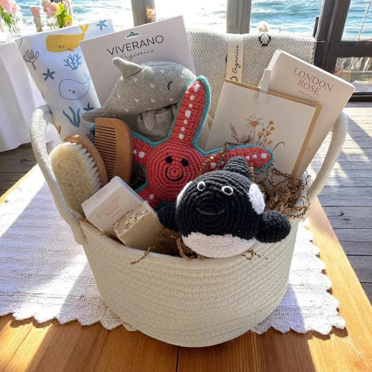 The Baby Blanket Store Gift Basket Organic Baby Gift Basket | Ocean Life Theme