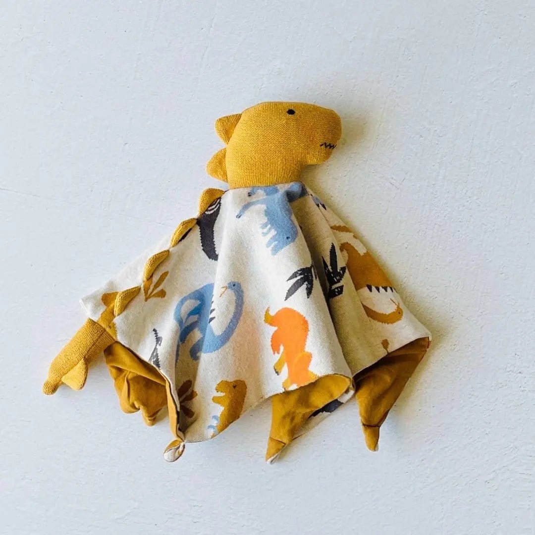 The Baby Blanket Store Crib Blanket 32"x 40" Natural / OS Dino Baby Blanket & Lovey | Organic Cotton Jacquard Knit Gift Set