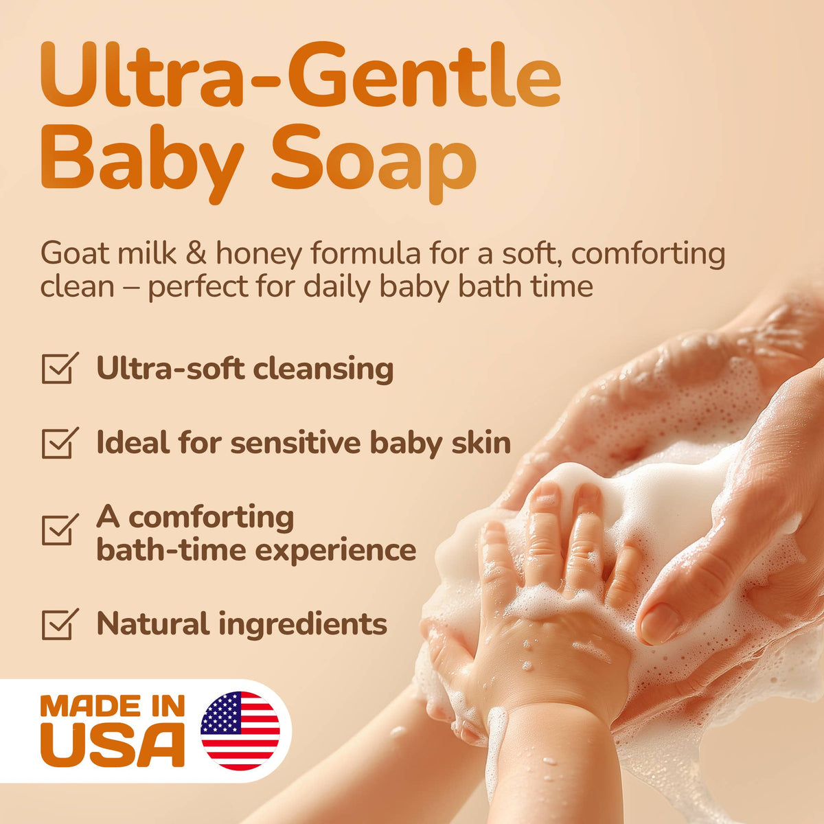 Relaxcation Organic Baby Soap Bar with Fresh Goat Milk and Raw Honey
