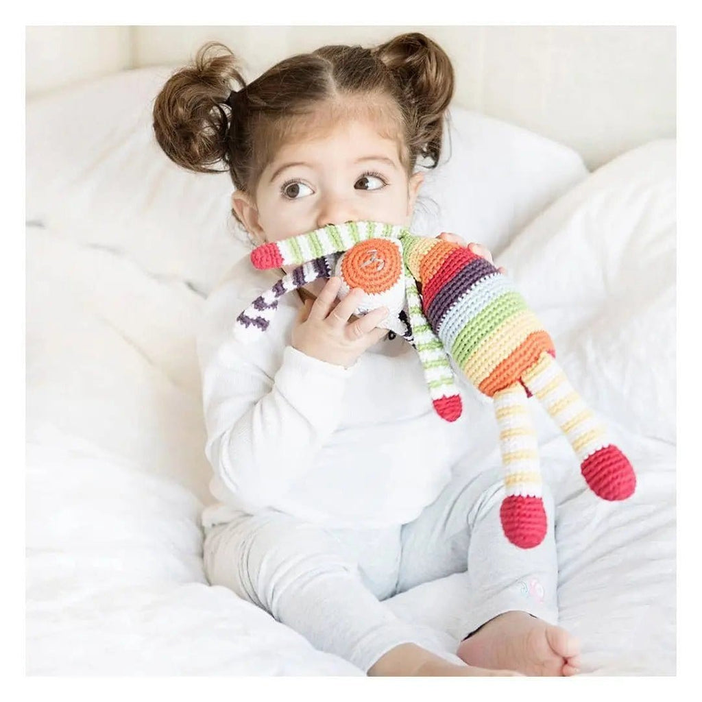 The Baby Blanket Store Bundle Multi Striped Baby Blanket & Striped Bunny Bundle | Organic Cotton