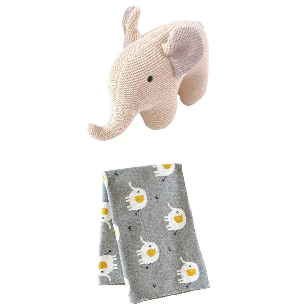 The Baby Blanket Store Bundle Safari Baby Blanket & Elephant Bundle | Organic Cotton