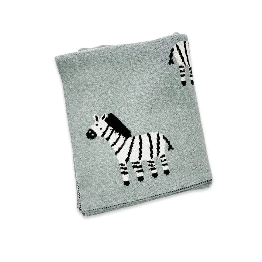 The Baby Blanket Store Crib Blanket 30"x 42" Zebra 3D | Organic Cotton Jacquard Knit Baby Blanket
