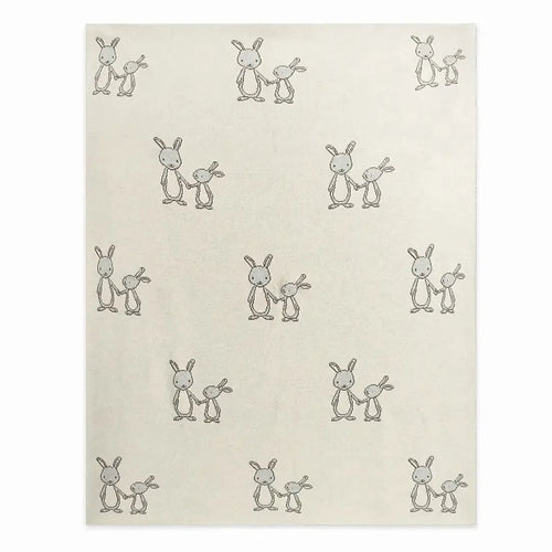 The Baby Blanket Store Crib Blanket 30" x 42" One Size Bunny | Organic Cotton Jacquard Sweater Knit Baby Blanket