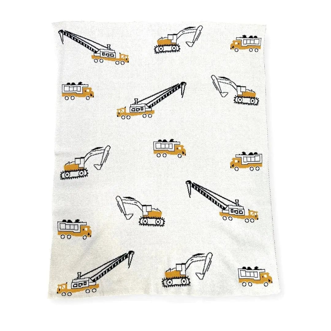 The Baby Blanket Store Crib Blanket 30" x 42" One Size Trucks | Organic Cotton Jacquard Sweater Knit Baby Blankets