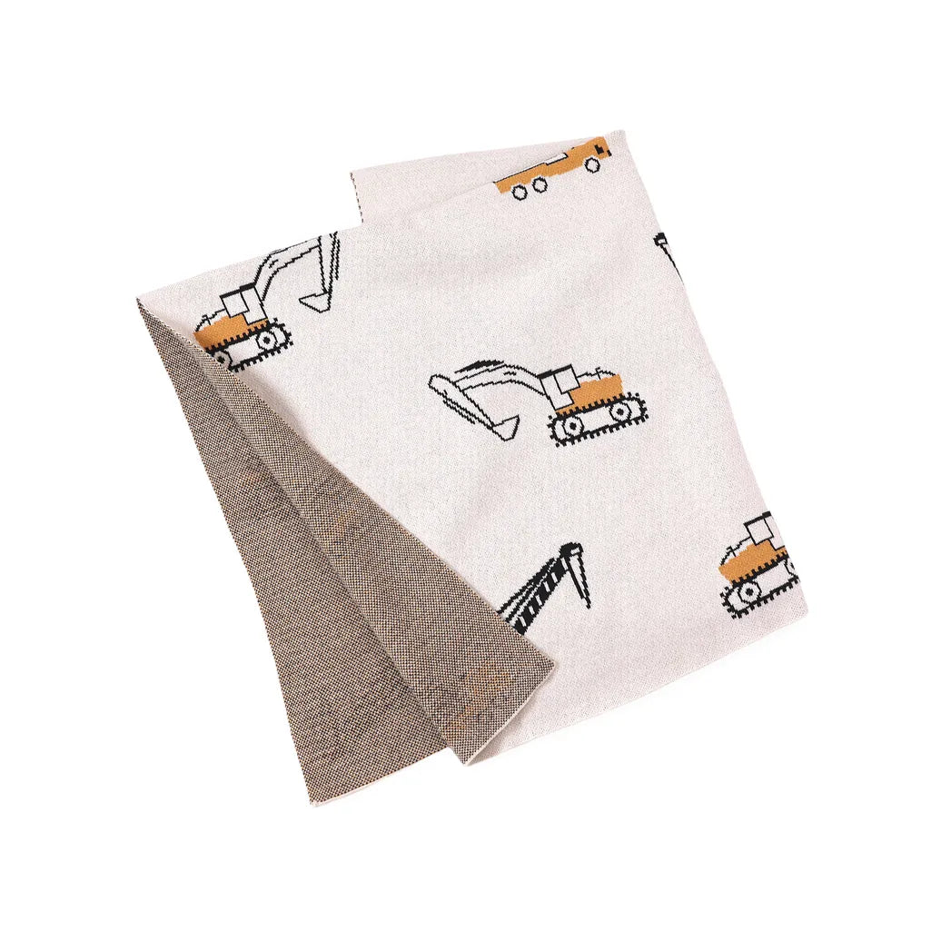 The Baby Blanket Store Crib Blanket 30" x 42" One Size Trucks | Organic Cotton Jacquard Sweater Knit Baby Blankets