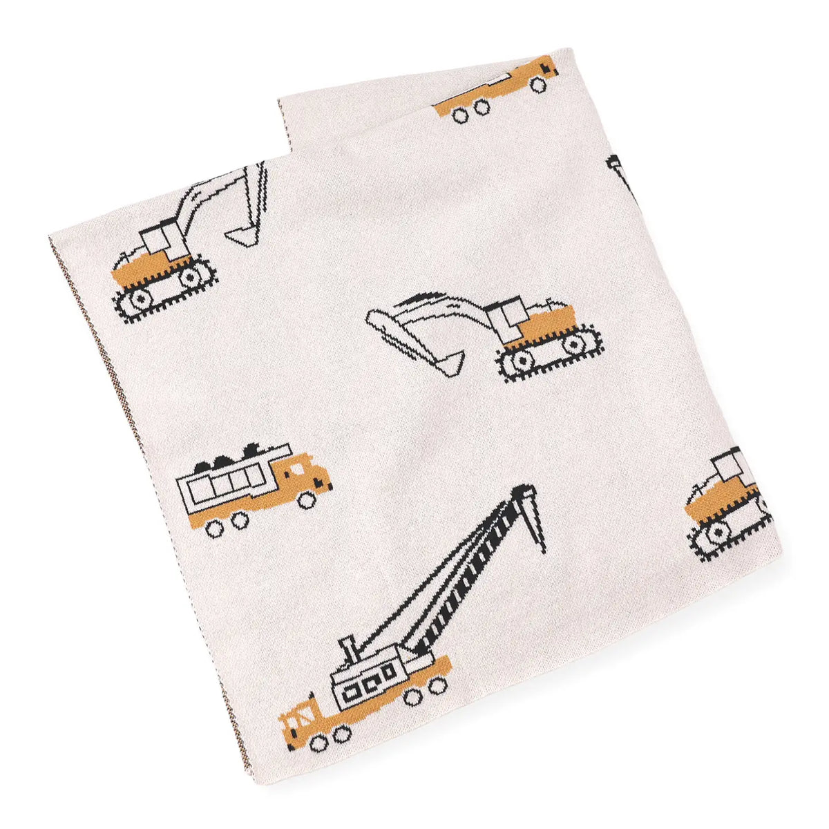 The Baby Blanket Store Crib Blanket 30" x 42" One Size Trucks | Organic Cotton Jacquard Sweater Knit Baby Blankets