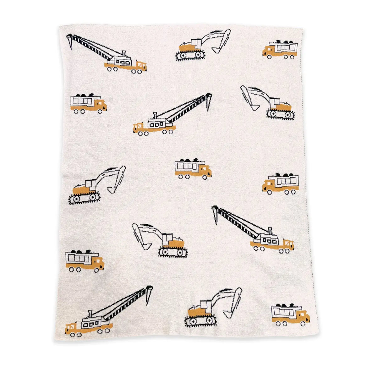 The Baby Blanket Store Crib Blanket 30" x 42" One Size Trucks | Organic Cotton Jacquard Sweater Knit Baby Blankets