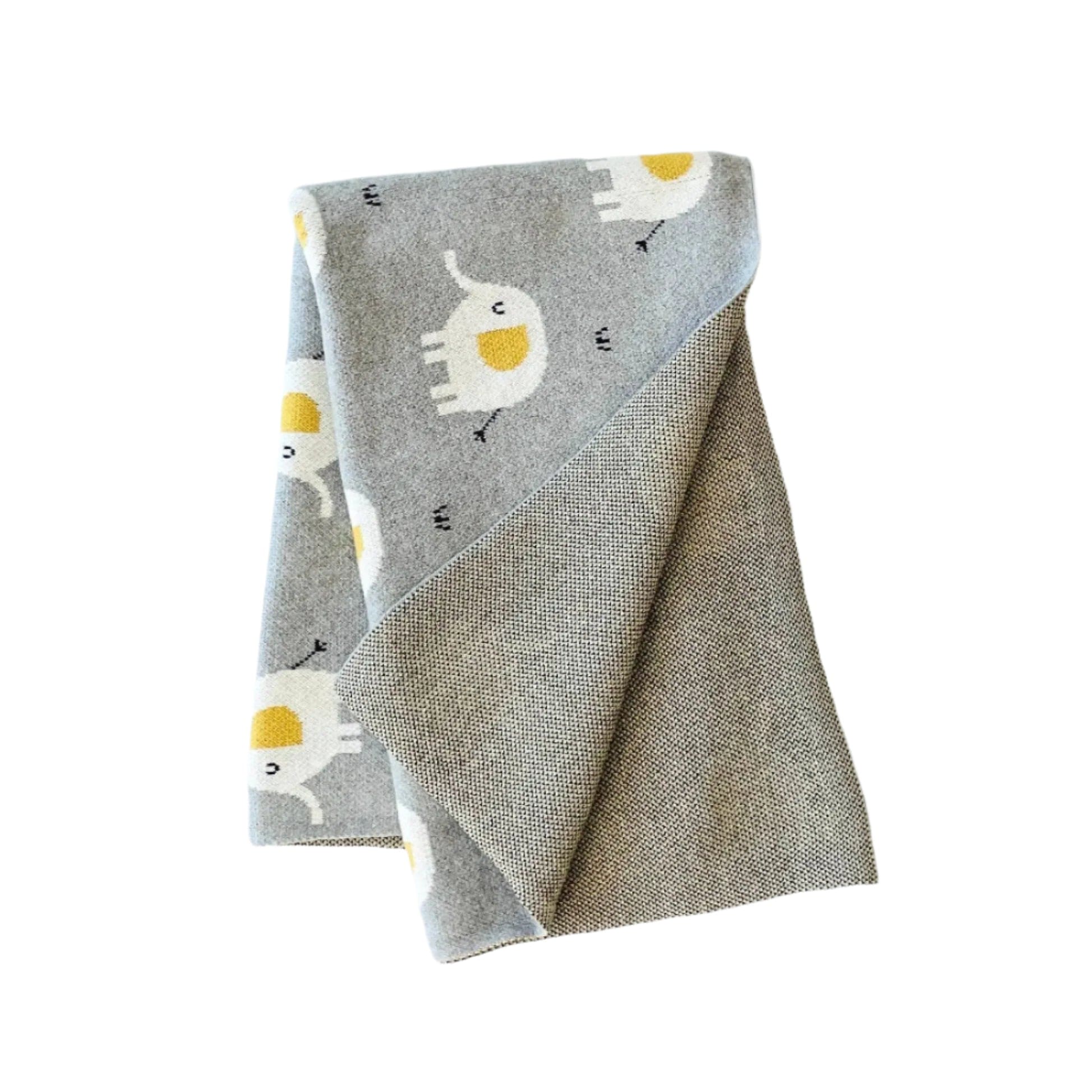 The Baby Blanket Store Crib Blanket 30" x 42" One Size Elephant | Organic Cotton Jacquard Sweater Knit Baby Blanket